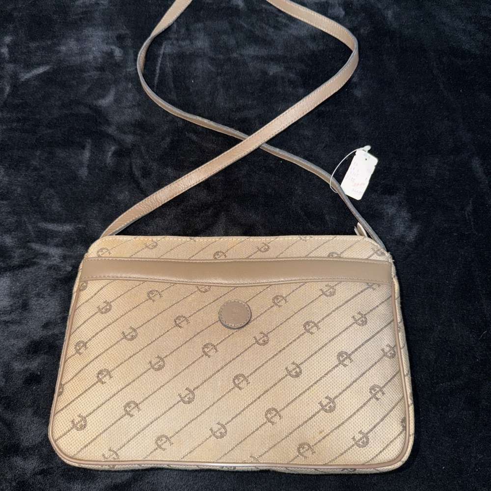 Vintage 80s Vintage Eitenne Aigner Canvas Shoulder Bag New Old Stock NWT Purse